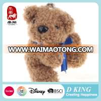 Mini cheap cute custom logo stuffed soft plush teddy bear keychain