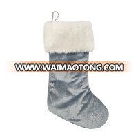 Xmas decor santa velvet stocking blank Christmas holiday socks in bulk