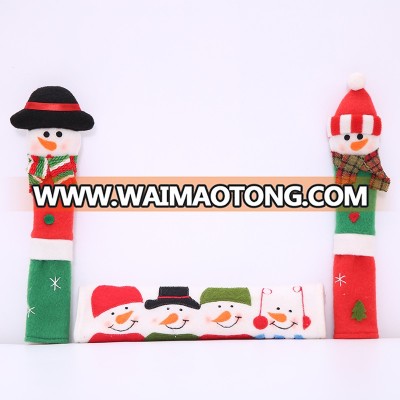 Hot sale Christmas Snowman Refrigerator Microwave Oven Door Anti-static Handle Covers Festival Decor