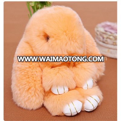 Fashion Popular fur car accessory plush soft rabbit keychain Valentine's day gift